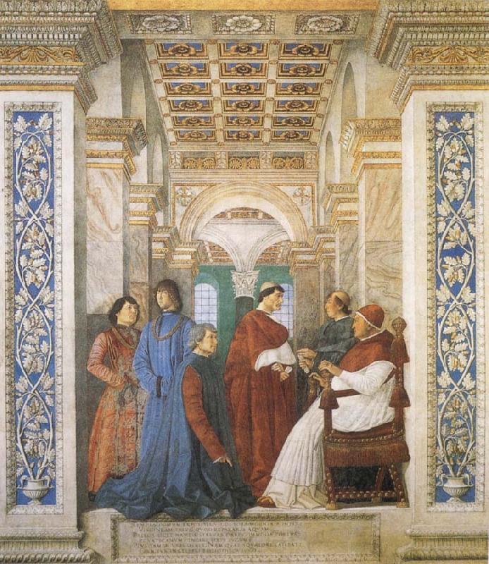 Melozzo da Forli Sixtus IV,his Nephews and his Librarian Palatina Spain oil painting art
